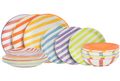 Cookinglife Serviesset Summer Vibes 18-delig / 6 personer - 6 dinerborden, 6 ontbijtborden og 6 dybe boller