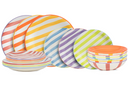 Cookinglife Serviesset Summer Vibes 18-delig / 6 personer - 6 dinerborden, 6 ontbijtborden og 6 dybe boller
