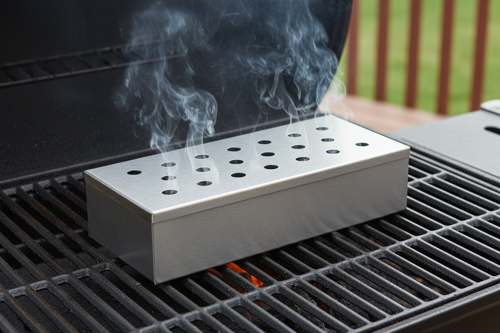 Cookinglife Smoker Box Fire & Flavour RVS 25 cm - Rookbox til BBQ og Grill