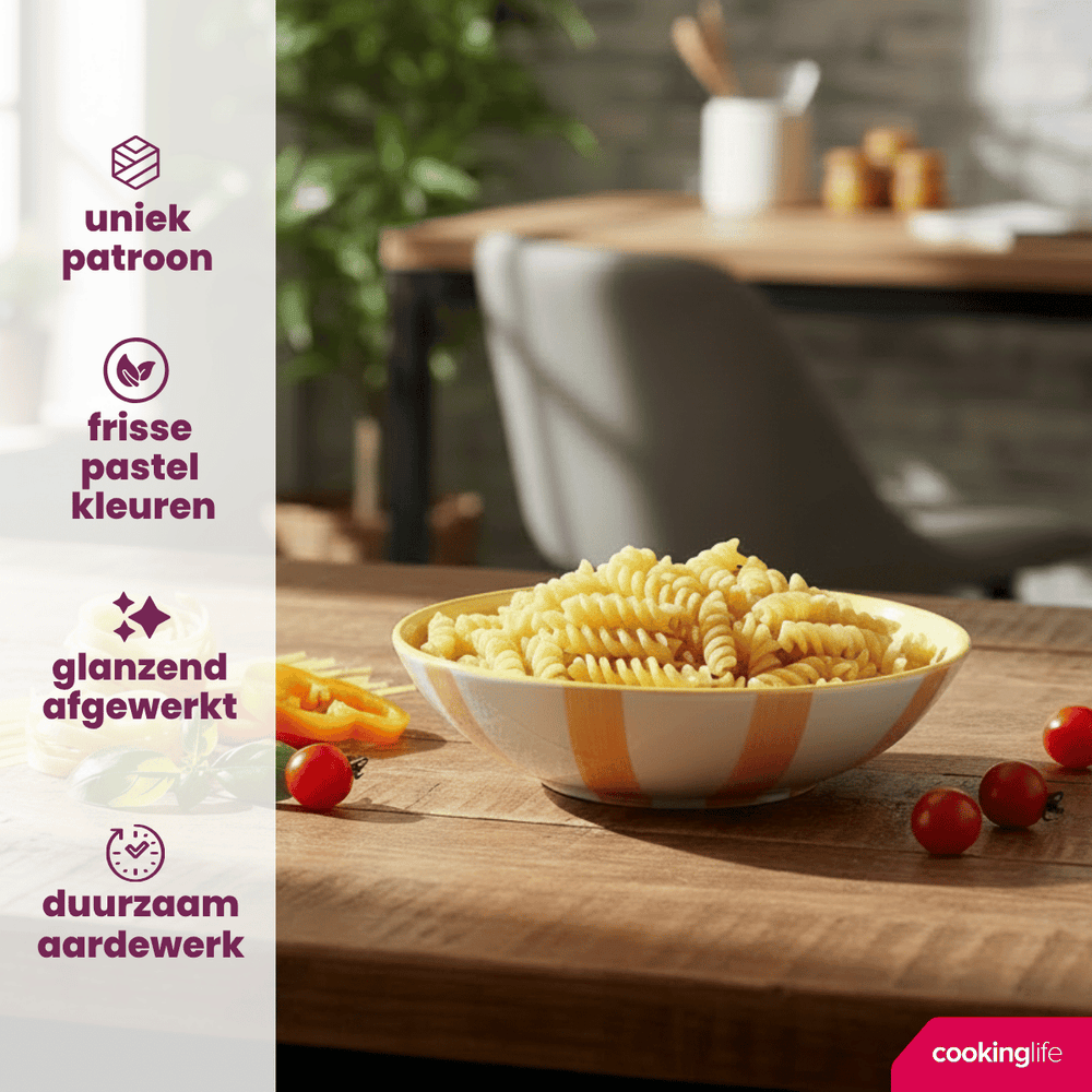 Cookinglife Dybe Tallerkener / Pastatallerkener Spring Vibes ø 21 cm - 6 Styk