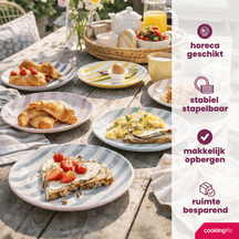 Cookinglife Serviesset Spring Vibes 18-delig / 6 personer - 6 middagstallerkener, 6 morgenmadstallerkener og 6 dybe tallerkener