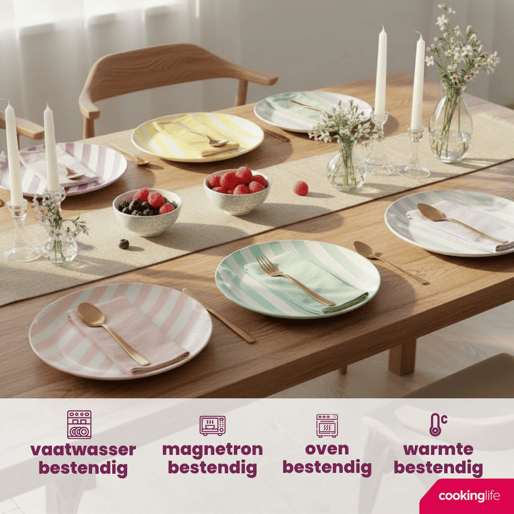 Cookinglife Morgenmadstallerkener / Desserttallerkener Spring Vibes ø 19 cm - 6 Styk