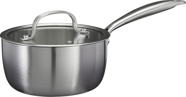 Cookinglife Steelpan med Glazen Deksel Signature Steel - RVS - ø 17,5 cm - egnet til alle varmekilder