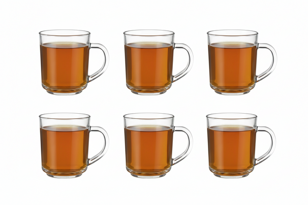 Cookinglife Theeglazen 220 ml Helder Glas - Set van 6 for Varme Drikke