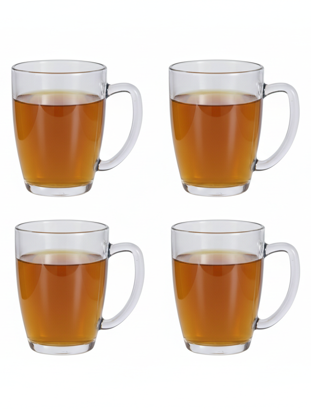 Cookinglife Theeglazen 400 ml Hittebestendig - Set af 4 Klart Glas
