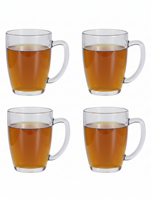 Cookinglife Theeglazen 400 ml Hittebestendig - Set af 4 Klart Glas