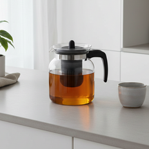 Cookinglife Teapot Borosilicaat Glas 1.5 Liter - med Plastisk Teefilter