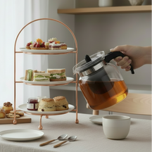 Cookinglife Teapot Borosilicaat Glas 1.5 Liter - med Plastisk Teefilter