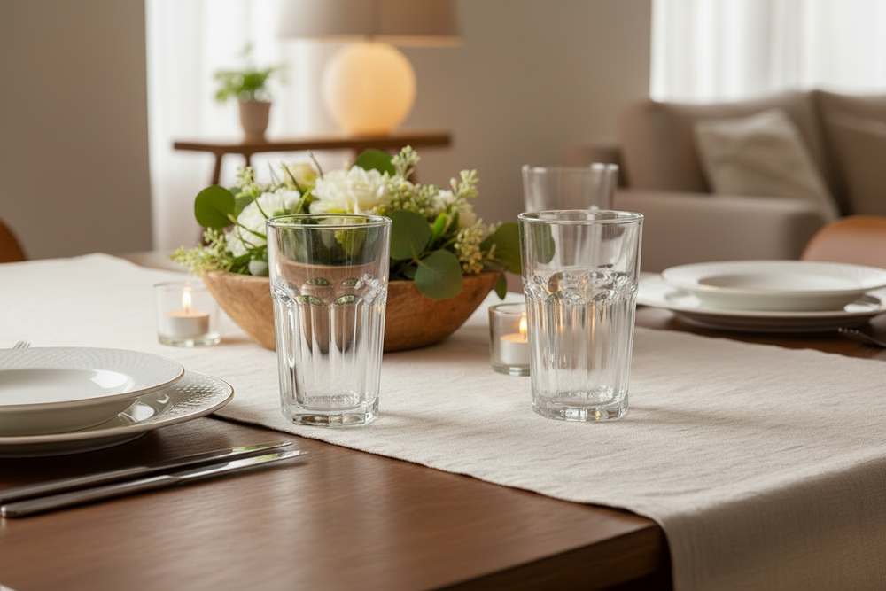 Cookinglife Vandglas 500 ml Glas - Stapelbare Drikkeglas Sæt af 4