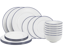 Cookinglife Serviesset Whitmore 18-delig / 6 personer - 6 dinerborden, 6 ontbijtborden og 6 skåle