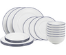 Cookinglife Serviesset Whitmore 18-delig / 6 personer - 6 dinerborden, 6 ontbijtborden og 6 skåle