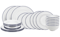 Cookinglife Serviesset Whitmore 24-delig / 6 personer - 6 dinerborde, 6 morgenborde, 6 dybe boller og 6 skåle
