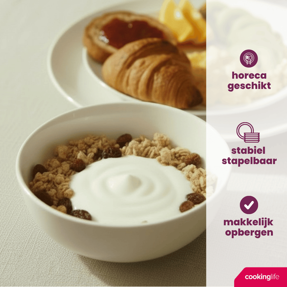 Cookinglife Serviesset Aardewerk Hvid 16-delt / 4 personer - 4 middagstallerkener, 4 morgenmadstallerkener, 4 skåle og 4 krus