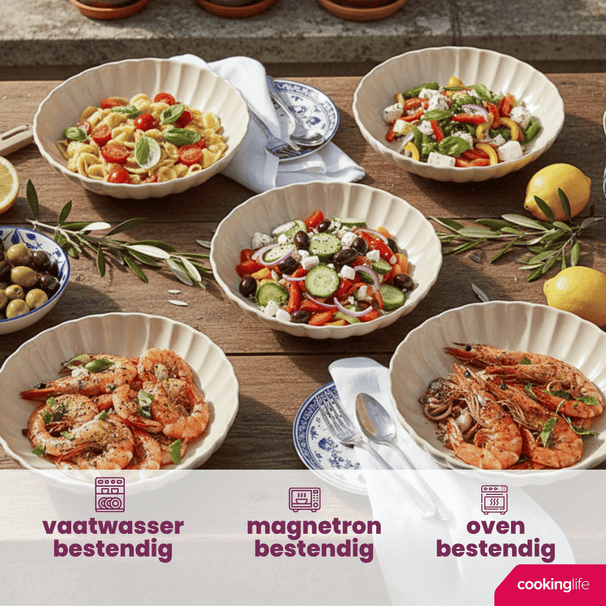 Cookinglife Dybe Tallerkener / Pastatallerkener Cardida Beige ø 20 cm - 6 Styk