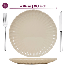 Cookinglife Dinerborden Cardida Beige ø 26 cm - 6 Stykker