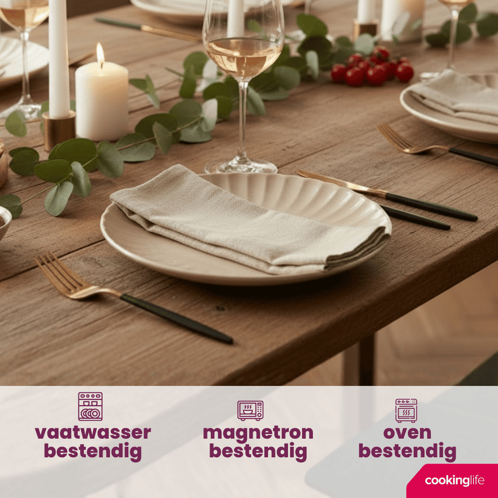 Cookinglife Dinerborden Cardida Beige ø 26 cm - 6 Stykker