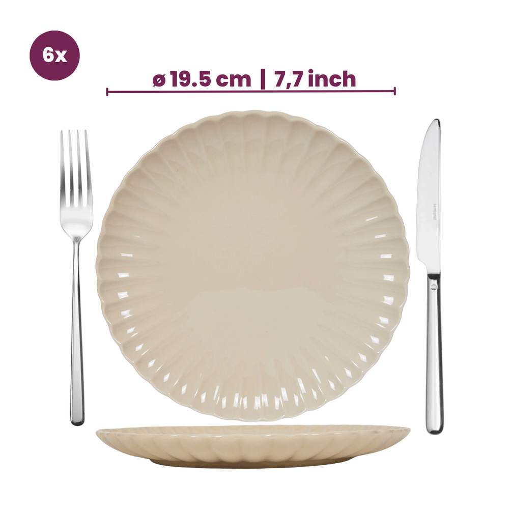 Cookinglife Morgenmadstallerkener / Desserttallerkener Cardida Beige ø 19.5 cm - 6 Styk