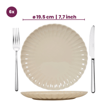 Cookinglife Morgenmadstallerkener / Desserttallerkener Cardida Beige ø 19.5 cm - 6 Styk