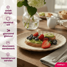 Cookinglife Morgenmadstallerkener / Desserttallerkener Cardida Beige ø 19.5 cm - 6 Styk