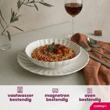 Cookinglife Dybe Tallerkener / Pastatallerkener Cardida Off White ø 20 cm - 6 Styk