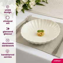 Cookinglife Dybe Tallerkener / Pastatallerkener Cardida Off White ø 20 cm - 6 Styk