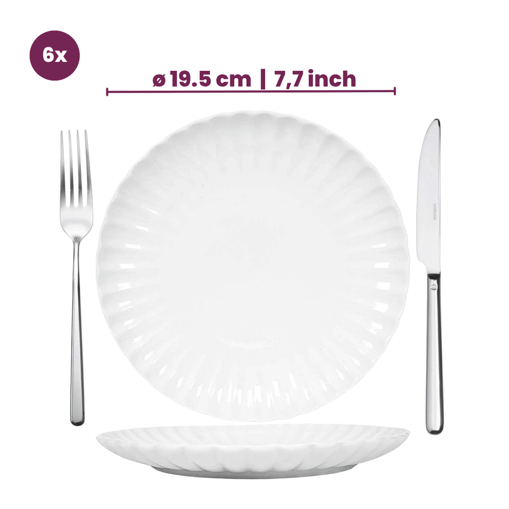 Cookinglife Morgenmadstallerkener / Desserttallerkener Cardida Off White ø 19.5 cm - 6 Styk