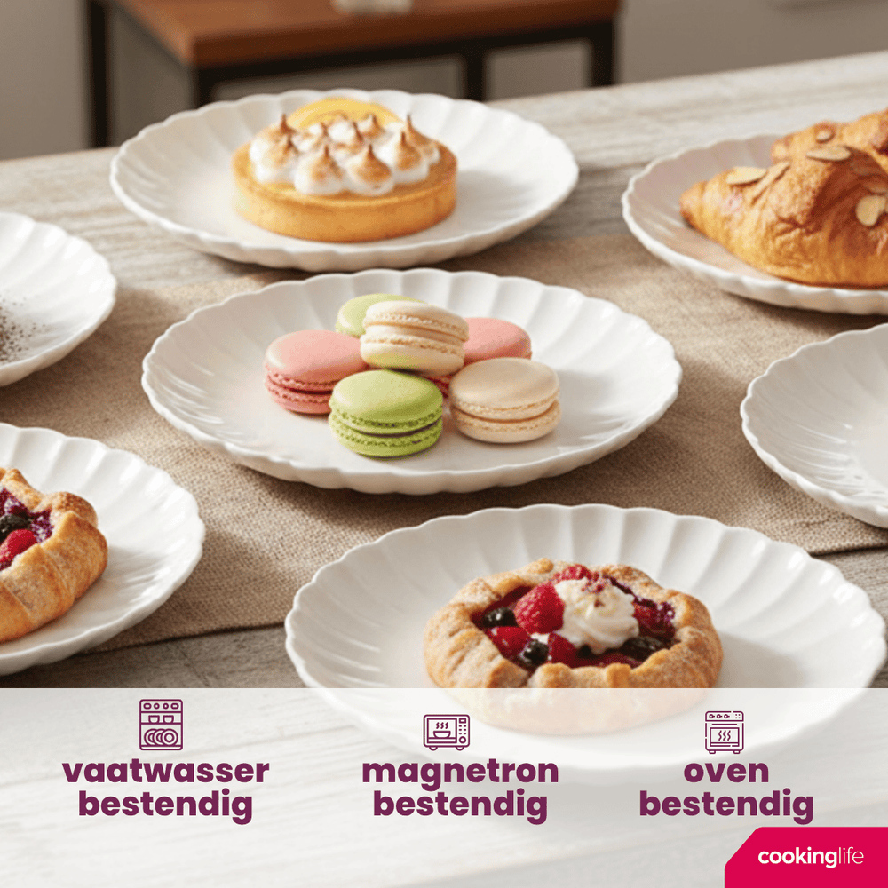 Cookinglife Morgenmadstallerkener / Desserttallerkener Cardida Off White ø 19.5 cm - 6 Styk