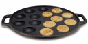Cookinglife Poffertjespan - Gietijzer - ø 24 cm - 15 poffertjes - uden non-stick belægning - egnet til alle varmekilder