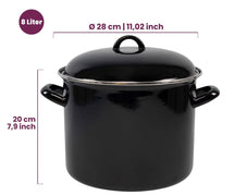 Cookinglife Soeppan - Emalje - Sort - ø 24 cm / 8 liter - emaljeret non-stick belægning