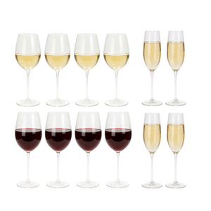 Cookinglife Wijnglazenset Solare 12-Delig - Røde wijnglas + Hvide wijnglas + Champagneglas
