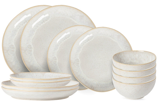 Costa Nova Spisestel Casafina Eivissa Sand Beige 12-delt / 4 personer - 4 middagstallerkener, 4 morgenmadstallerkener & 4 skåle