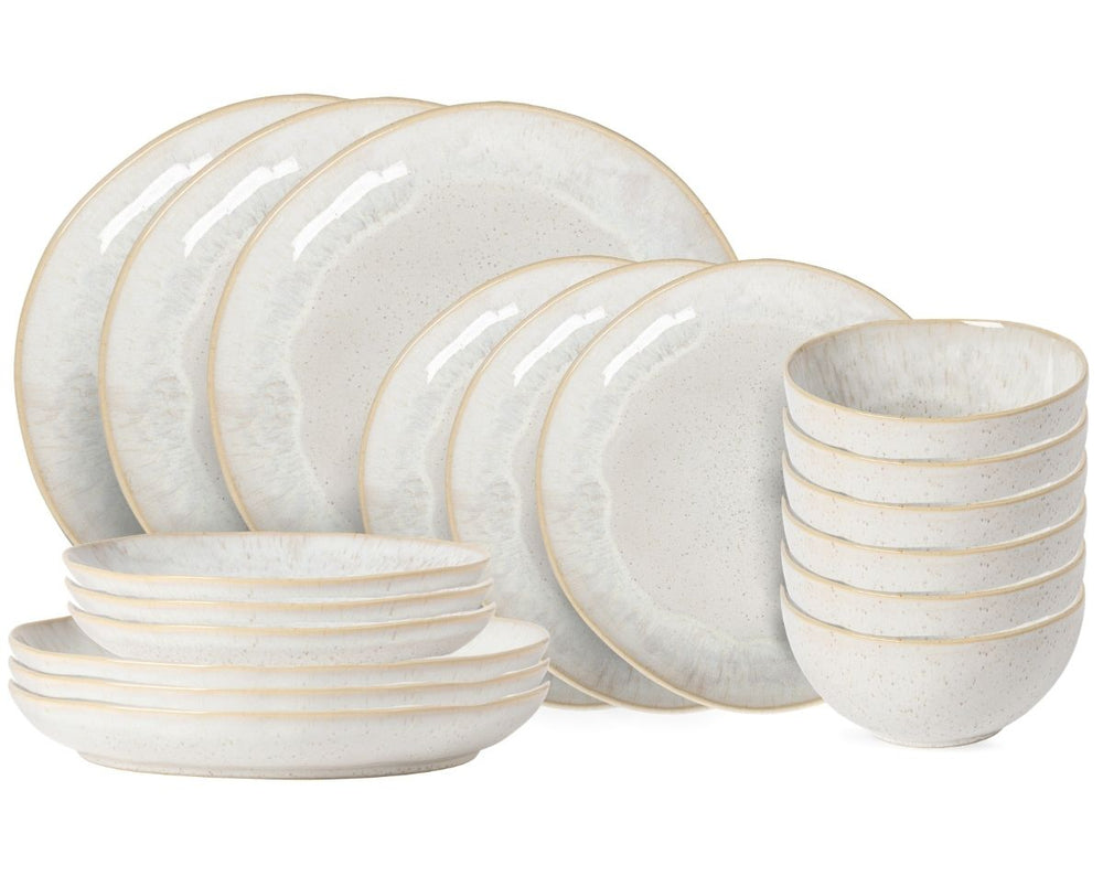 Costa Nova Serviesset Casafina Eivissa Sand Beige 18-delig / 6 personer - 6 middagstallerkener, 6 morgenmadstallerkener & 6 skåle