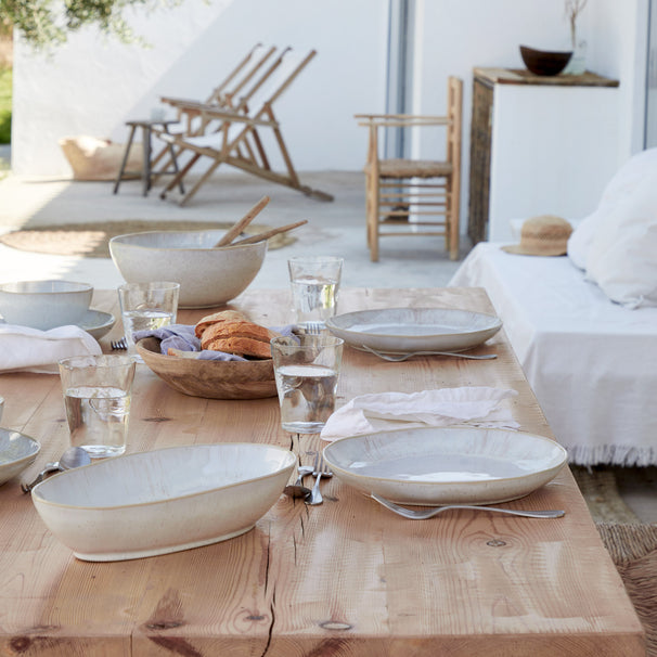 Costa Nova Serviesset Casafina Eivissa Sand Beige 18-delig / 6 personer - 6 middagstallerkener, 6 morgenmadstallerkener & 6 skåle