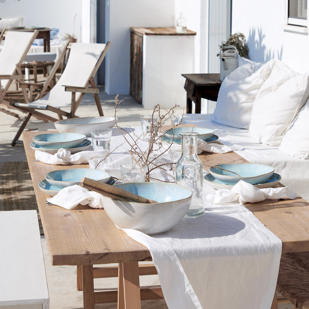 Costa Nova Serviesset Casafina Eivissa Sea Blue 18-delig / 6 personer - 6 middagstallerkener, 6 morgenmadstallerkener & 6 skåle