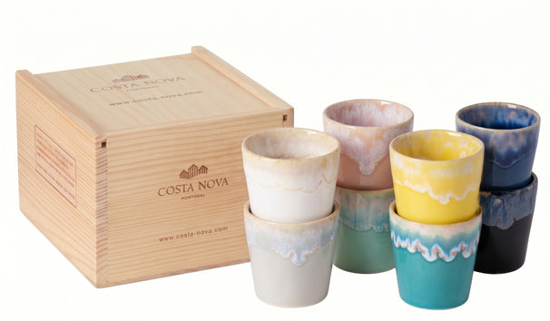 Costa Nova Espresso Kopper Grespresso Multicolor 80 ml - 8 stk - Gaveæske