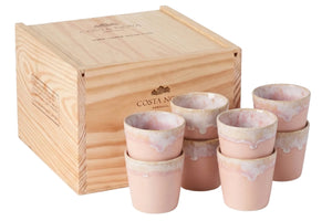 Costa Nova Koffiekopjes Grespresso Soft Pink 190 ml - 8 stuks - Gaveæske