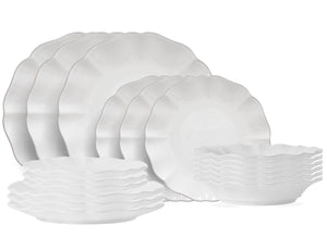 Costa Nova Serviesset Rosa White 18-delig / 6 personer - 6 dinerborden, 6 ontbijtborden & 6 diepe borden