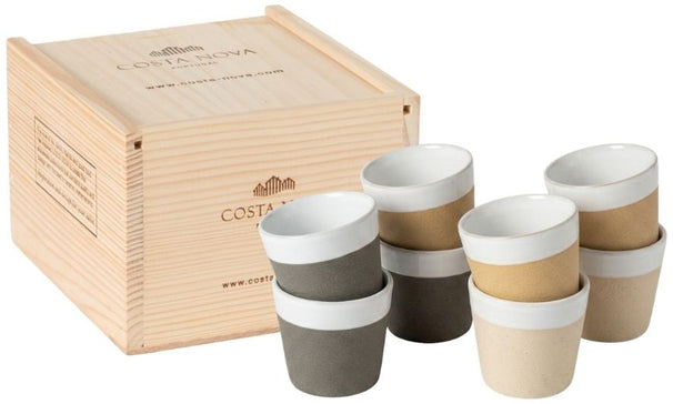 Costa Nova Espresso-kopper Grespresso Nature Hvid 80 ml - 8 stk. - Gaveæske