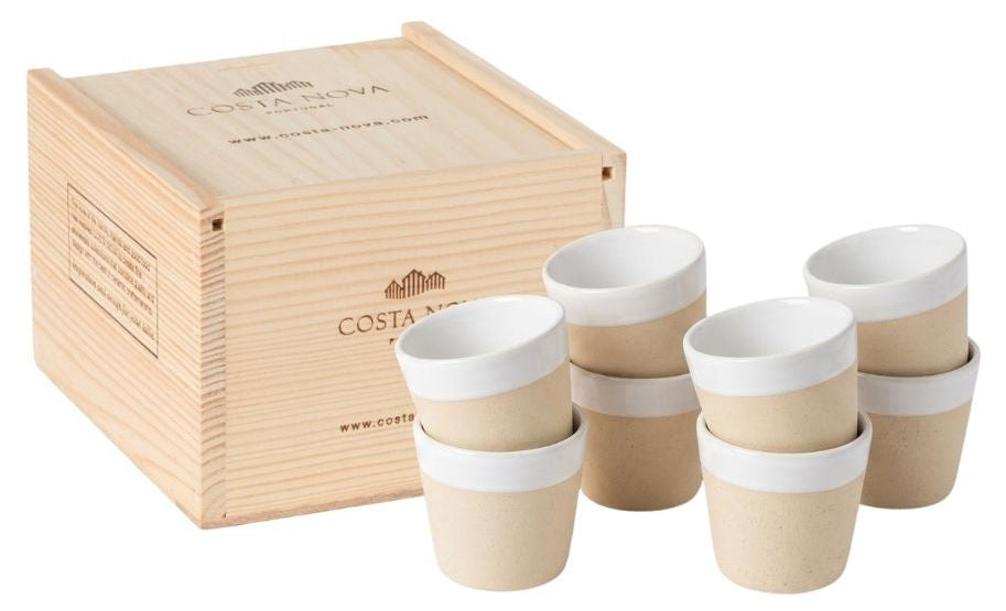 Costa Nova Espresso Kopjes Grespresso Nature Wit 80 ml - 8 stuks - Gift box
