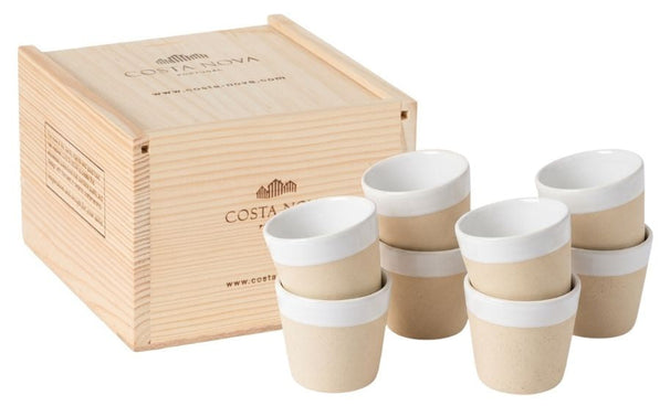 Costa Nova Espresso Kopjes Grespresso Nature Wit 80 ml - 8 stuks - Gift box