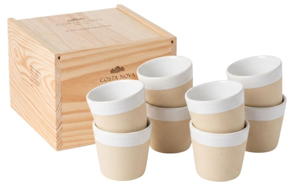 Costa Nova Koffiekopjes Grespresso Nature Wit 190 ml - 8 stuks - Gift box