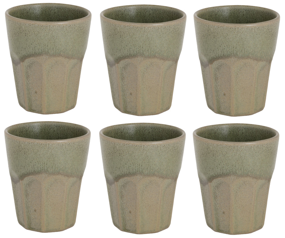 Cosy & Trendy Cappuccino Bekers Bistro Thyme Green 290 ml - 6 stuks