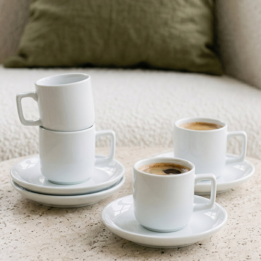 Cosy & Trendy Espressokopper med Underkopper Moon White 90 ml - 4 stk.