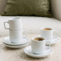 Cosy & Trendy Espressokopper med Underkopper Moon White 90 ml - 4 stk.