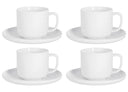 Cosy & Trendy Koffiekopjes met Schotels Moon White 200 ml - 4 stuks