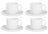 Cosy & Trendy Koffiekopjes met Schotels Moon White 200 ml - 4 stuks
