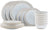Cosy & Trendy Serviesset Bistro Vintage White 18-delt / 6 personer - 6 middagstallerkener, 6 morgenmadstallerkener & 6 skåle