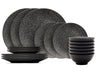 Cosy & Trendy Serviesset Candy Black 18-delig / 6 personer - 6 dinerborden, 6 ontbijtborden og 6 skåle