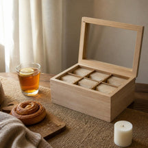 Cosy & Trendy Teæske / Tekiste - Træ - 6 rum - 34 x 23 x 12 cm