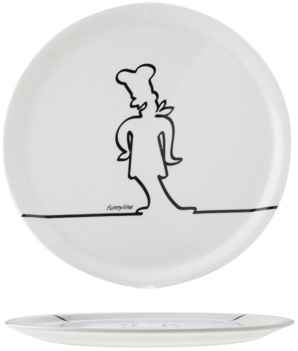 Cosy & Trendy Pizzaborden Funnyline Zwart / Wit - ø 31 cm - 6 stuks